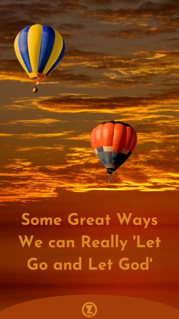 Hot air Balloons floating in an auburn New Mexico dusk w/ sfz title