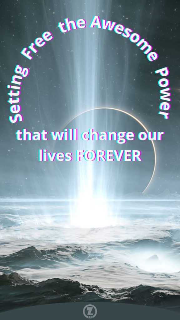 An ethereal geyser shooting up into space