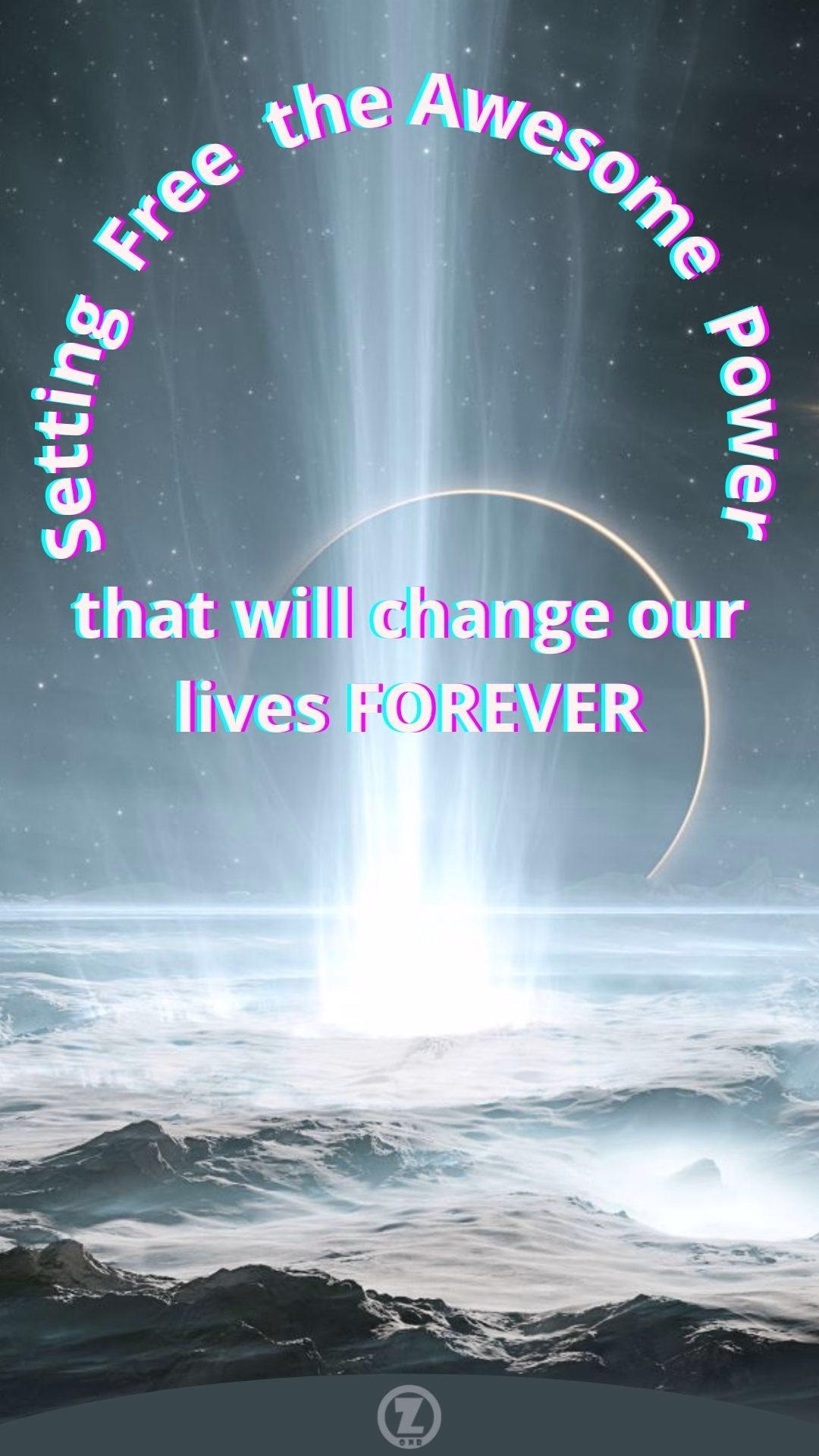 An ethereal geyser shooting up into space